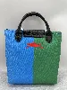 sac à bandoulière longchamp x robert indiana cabas mini en toile rouge ,verte et bleue
