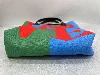sac à bandoulière longchamp x robert indiana cabas mini en toile rouge ,verte et bleue