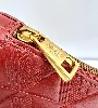 sac lune lacoste maheki en cuir embossé rouge brique