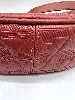 sac lune lacoste maheki en cuir embossé rouge brique