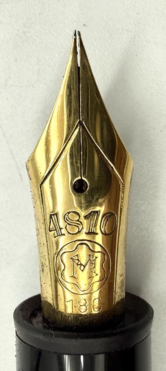 Stylo Plume Montblanc Plume Or 18 Carats - Occasion, Couleur Blanc, écriture Luxe