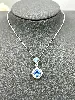 swarovski collier angelic, bleu, métal rhodié