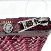 zadig et voltaire pochette zippée en toile et cuir bordeaux et rose