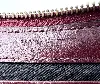 zadig et voltaire pochette zippée en toile et cuir bordeaux et rose