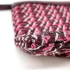 zadig et voltaire pochette zippée en toile et cuir bordeaux et rose