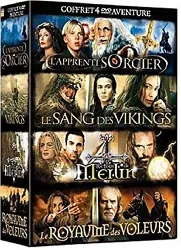 dvd aventure, coffret 4 dvd: l'apprenti sorcier - le sang des vikings - le retour de merlin - le royaume des voleurs