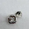 132322 boucles d'oreilles puces oxyde carré entouré de petits oxydes 7mm argent 925 millième (22 ct) 2,,05g