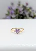 bague améthyste forme coeur épaulée de 2 oxydes or 750 millième (18 ct) 1,32g