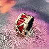 bague les georgettes cuir bleu et rouge