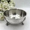 bol avec pieds en argent massif poids 155g