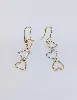 boucles d'oreilles avec 3 coeurs pendants en 2 ors or 375 millième (9 ct) 0,53g