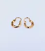 boucles d'oreilles or petites créoles motifs limés or 750 millième (18 ct) 0,6g