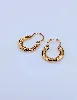 boucles d'oreilles or petites créoles motifs limés or 750 millième (18 ct) 0,6g