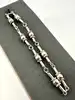 bracelet en argent souple avec tubes et perles l19,5cm argent 925 millième (22 ct) 7,8g