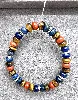 bracpi bracelet élstique en pierre plat oeil de tigre, lapis lazuli, jasper et acier d8 mm
