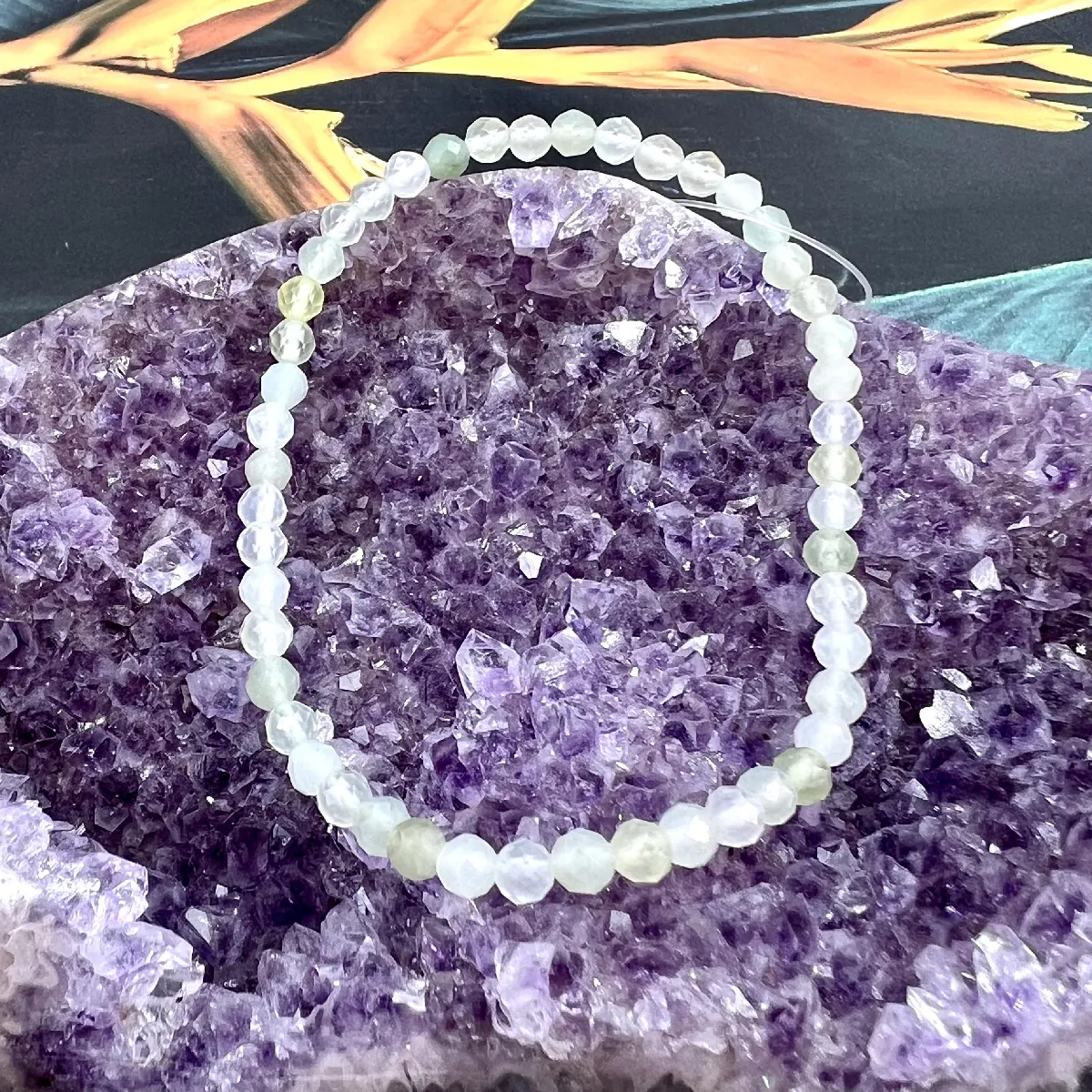 Bracelet élastique Pierre De Lune 4mm - Fait Main - BRPI