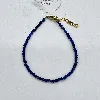 brpi bracelet billes en pierre lapis lazuli facettée d2mm et métal doré l16-22 cm