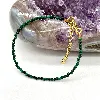 brpi bracelet billes en pierre malachite facettée d2mm et métal doré l16-22 cm