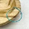 brpi bracelet billes en pierre turquoise d2mm et métal argenté l16-22 cm