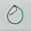 brpi bracelet billes en pierre turquoise d2mm et métal argenté l16-22 cm