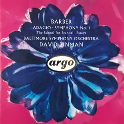 cd barber - baltimore symphony orchestra, david zinman - adagio - symphony no. 1 - the school for scandal - essays (1992)