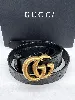 ceinture fine gucci gg marmont en cuir noir