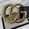 ceinture large gucci gg marmont en cuir noir avec boucle brillante
