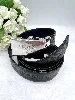 ceinture prada reversible en cuir noir et bleu