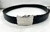 ceinture prada reversible en cuir noir et bleu