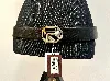 ceinture stefano ricci pelle vitello en cuir noir avec boucle argentée t110