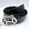 ceinture stefano ricci pelle vitello en cuir noir avec boucle argentée t110