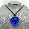 collier baccarat coeur en cristal bleu