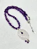 collier en amethyste et quartz rose - claude dasque argent 925 millième (22 ct) 25,48g