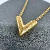 collier louis vuitton essential v en laiton à finition dorée