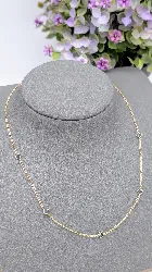 collier or jaune orné de 5 petits saphirs taille carrée or 750 millième (18 ct) 3,11g