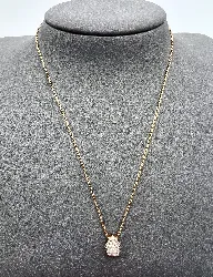 collier swarovski avec pendentif en forme de larme en or rose