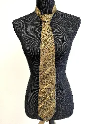 cravate dior motifs fleuris tons marron jaune