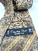 cravate dior motifs fleuris tons marron jaune