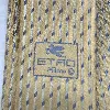 cravate etro milano 100% soie jaune à fines rayures et petits points bleus