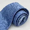 cravate gianni versace 100% soie bleue à motif labyrinthe géométrique