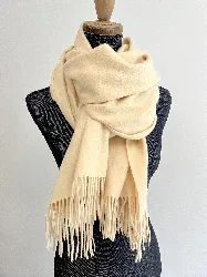 etole / écharpe eric bompard 100% cachemire couleur naturelle