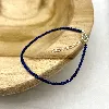 fbr22lp bracelet billes en pierre lapis lazuli d2mm et fermoir en argent l17-20 cm argent 925 millième (22 ct) 1g