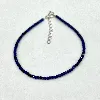 fbr22lp bracelet billes en pierre lapis lazuli d2mm et fermoir en argent l17-20 cm argent 925 millième (22 ct) 1g