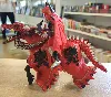 figurine jouet chevalier papo - chevalier avec dragon rouge