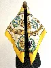 foulard / carré 90 hermès les emblèmes de l'europe en soie couleur jaune et blanche