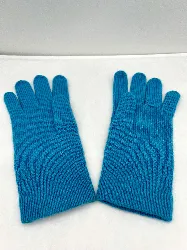 gants bompard en cachemire bleu cyan