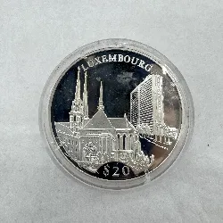 liberia 20 dollars 2000 dublin argent 999 millième 20,07g