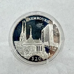 liberia 20 dollars 2000 luxbmbourg argent 999 millième 20,02g