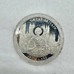 liberia 20 dollars 2001 grbat britain argent 925 millième (22 ct) 19,98g
