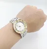 montre mauboussin amour le jour se lève bracelet acier et contour boîtier en nacre avec éclats de diamants